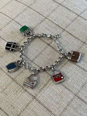 Brighton Enamel Handbag Charm Bracelet